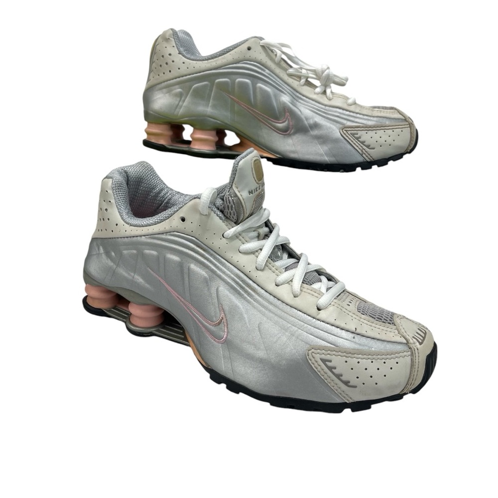 Nike Shox Womens 8.5 Silver Pink /white 302874 061 Running Athletic Comfort